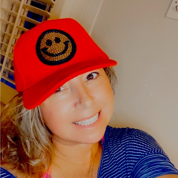 #46 Red Smile Emoji Baseball Cap 😀 - Picture 10 of 14